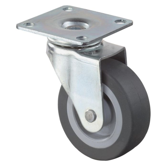 BS Rollen - Rota pivotanta 25mm placa 34x48mm, gl, roata cauciuc f26.025 [F26.025]