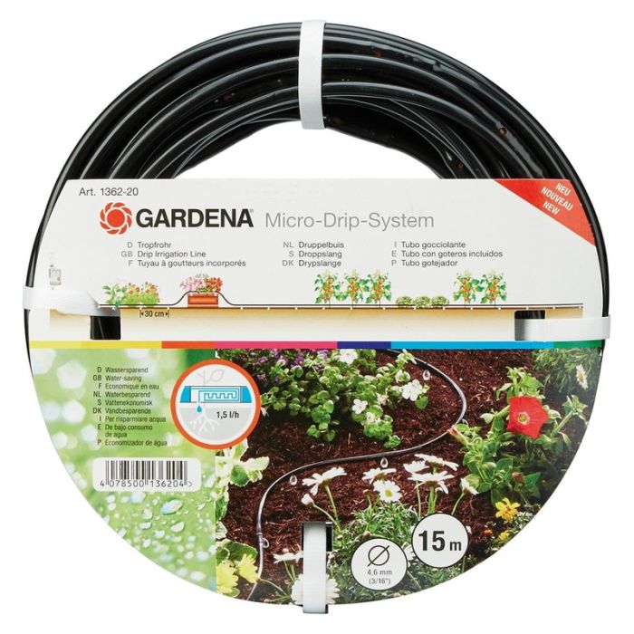 Gardena - Conducta de scurgere deasupra solului 4,6 mm (3/16"), 15 m 1362 [01362-20]