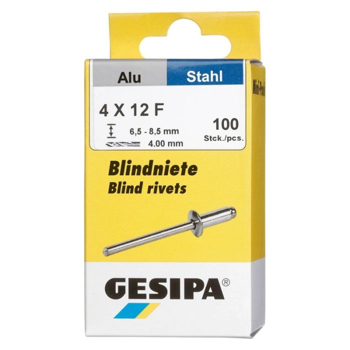 GESIPA - Nituri oarbe aluminiu/otel cap rotund mini pachet 4x12mm a 100 bucati gesipa [1433535]