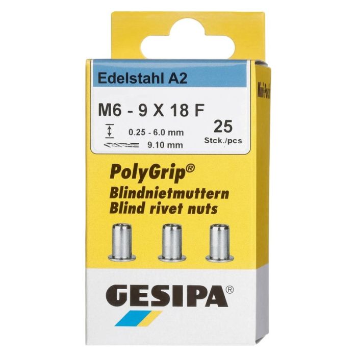 GESIPA - Piulite nituri oarbe otel inoxidabil polygrip a2 m6 x 9 x 18 [1464838]