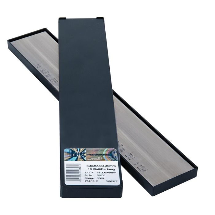 h+s Prazisions-Folien - Folie metalica rezistenta la rugina 50x300x0.10mm, 10 bucati [560100]