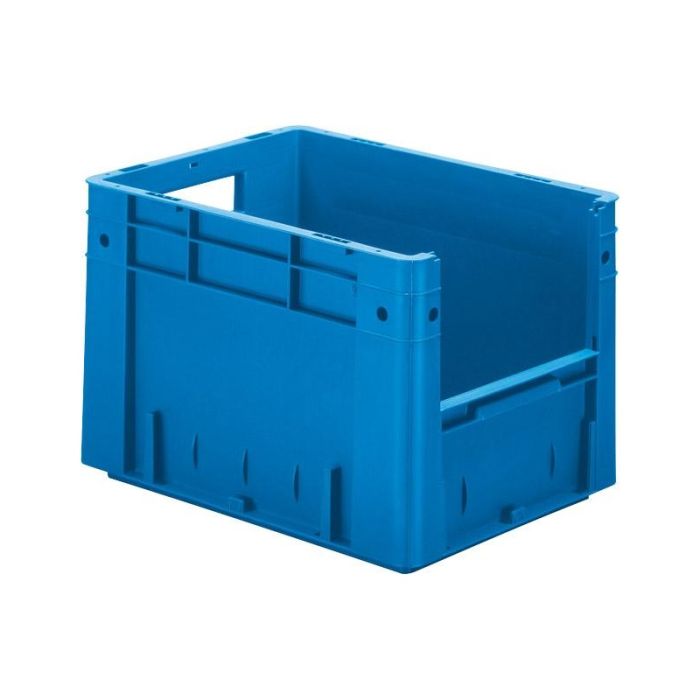 LA-KA-PE - Cutie depozitare, semi deschisa, 300x400x270mm, albastru, maxim 500kg, cu orificiu pentru maner [374000242]
