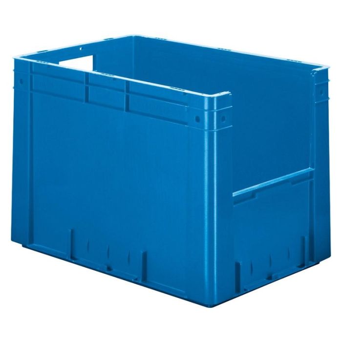 LA-KA-PE - Cutie depozitare, semi deschisa, 400x600x420mm, albastru, maxim 600kg, cu orificiu pentru maner [171420242]