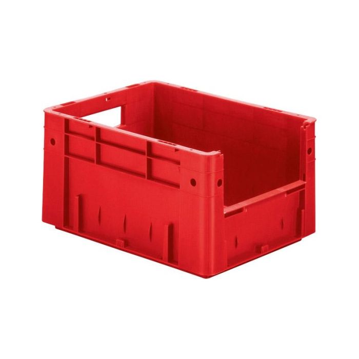 LA-KA-PE - Cutie depozitare, semi deschisa, 300x400x210mm, rosu, maxim 500kg, cu orificiu pentru maner [374210241]