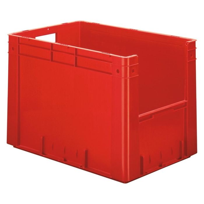LA-KA-PE - Cutie depozitare, semi deschisa, 400x600x420mm, rosu, maxim 600kg, cu orificiu pentru maner [171420241]