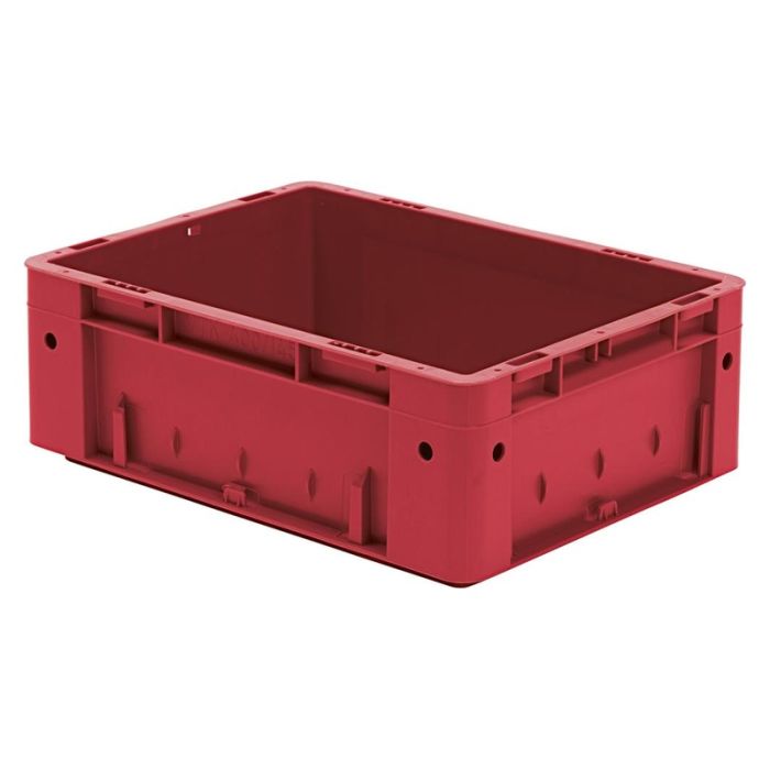 LA-KA-PE - Cutie stivuibila pentru transport 400x300x145mm, rosu, maxim 600kg fara orificiu pentru maner [375140201]