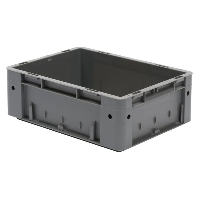 LA-KA-PE - Cutie stivuibila pentru transport 400x300x145mm, gri maxim 600kg fara orificiu pentru maner [375140205]