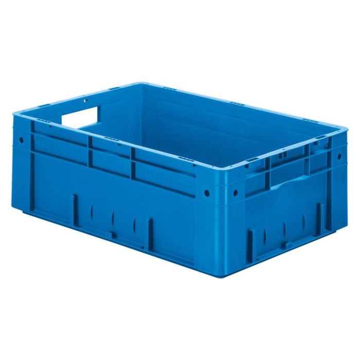 LA-KA-PE - Cutie stivuibila pentru transport 600x400x210mm, albastru, maxim 700kg cu orificiu pentru maner [VTK600/210-0blau]