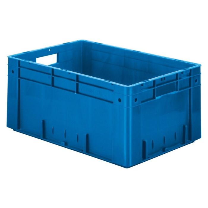 LA-KA-PE - Cutie stivuibila pentru transport 600x400x270mm, albastru, maxim 700kg cu orificiu pentru maner [VTK600/270-0blau]