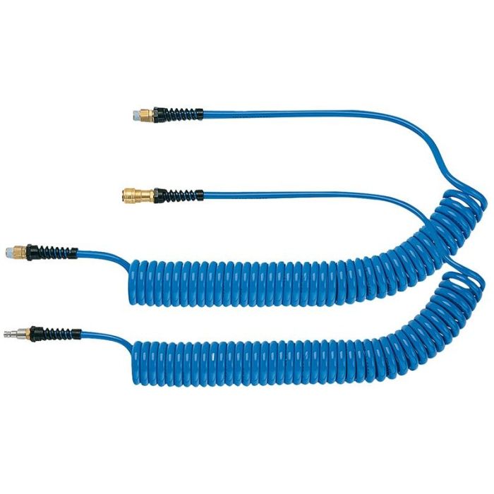Ludecke - Furtun aer comprimat spiralat, albastru, cuplaj si conector, NW 7.2, 12x8mm, 8m [4064564110526]