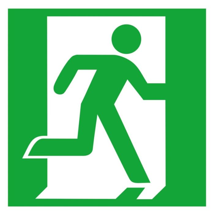 No Name - Indicator de evacuare din aluminiu 150x150mm iesire de urgenta, dreapta, fotoluminiscent [4044589129642]