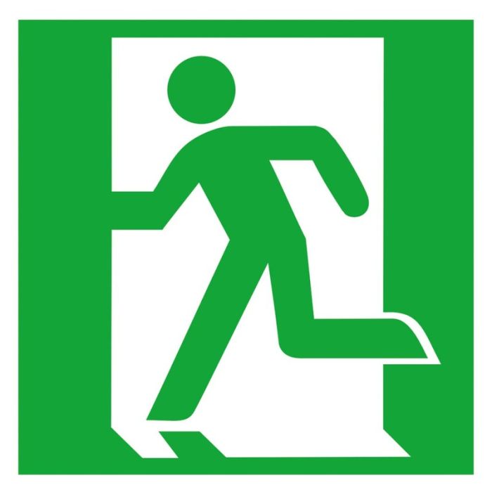 No Name - Indicator de evacuare din aluminiu 200x200mm iesire de urgenta, stanga, fotoluminiscent [4044589004796]