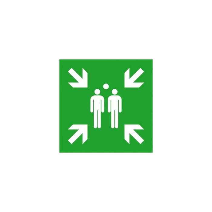 No Name - Indicator de evacuare din aluminiu 600x600mm punct de colectare, fotoluminiscent [4044589368348]