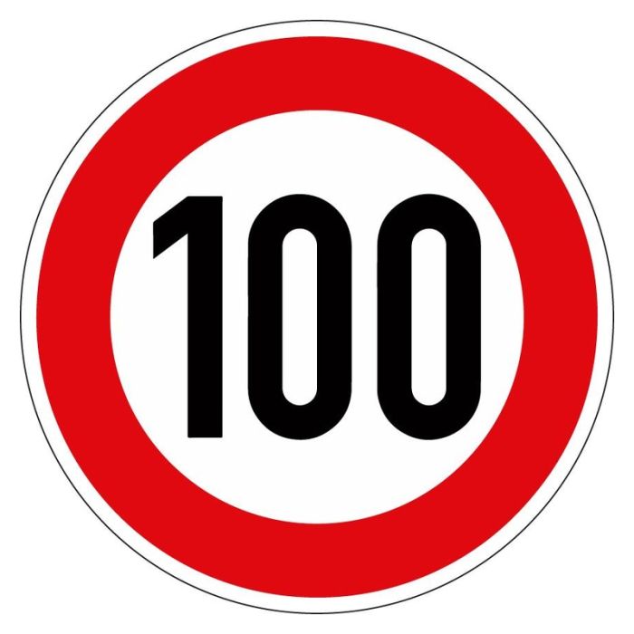 No Name - Indicator limita 100km/h, 600mm, folie RA1 [4251783602837]