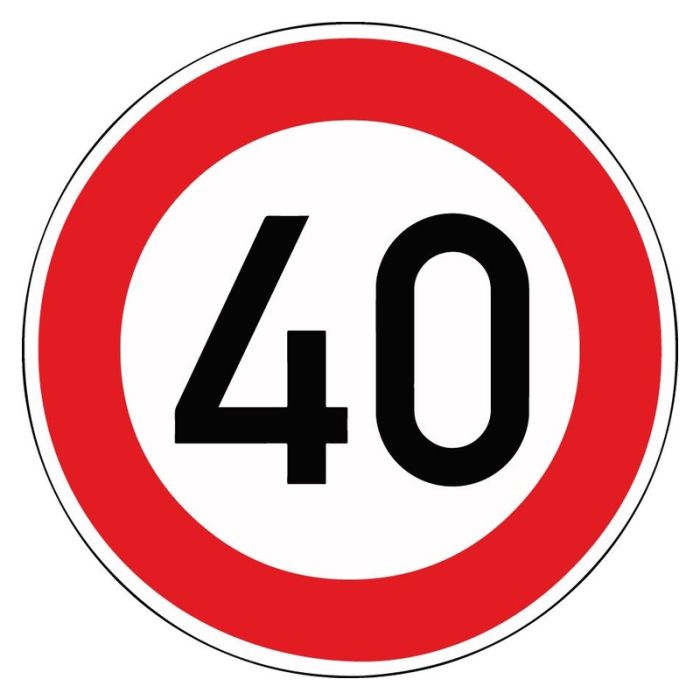 No Name - Indicator limita 40km/h, 600mm, folie RA2 [4251783606231]