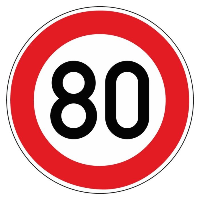 No Name - Indicator limita 80km/h, 600mm, folie RA2 [4251783606262]