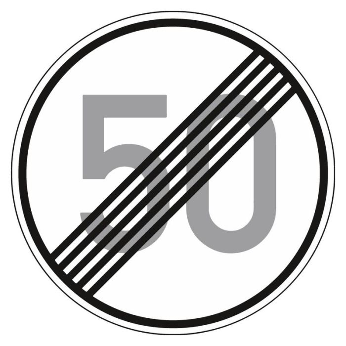 No Name - Indicator terminare zona 50km/h, 600mm, folie RA2 [4251783606309]