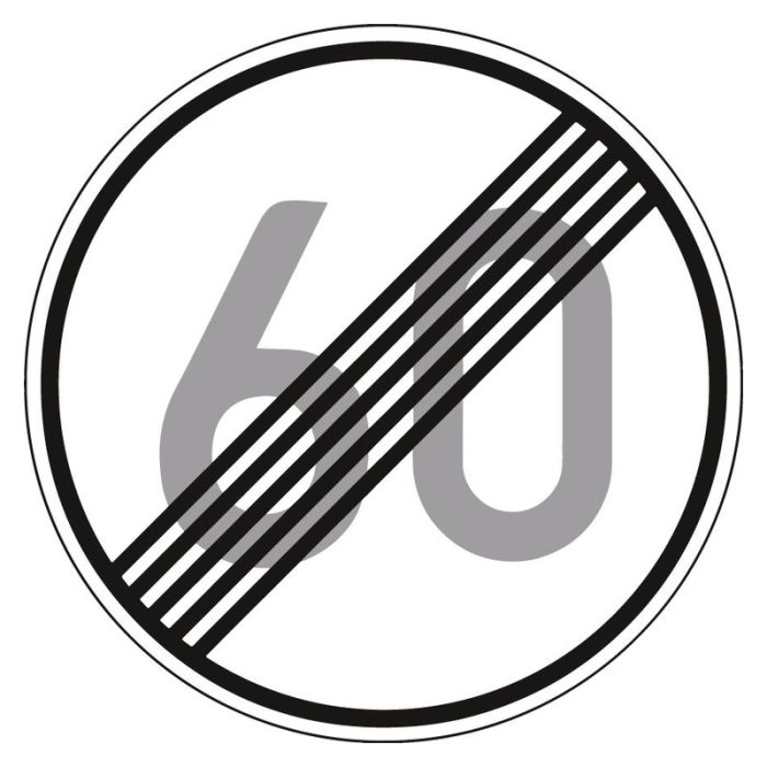 No Name - Indicator terminare zona 60km/h, 600mm, folie RA2 [4251783606316]