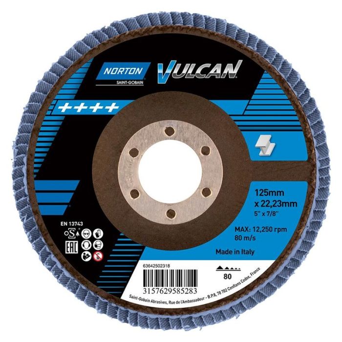 NORTON - Disc lamelar VULCAN, 125mm, P80 [63642502318]
