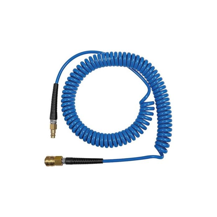 Riegler - Furtun aer comprimat spiralat, albastru, cuplaj si conector, NW 7.2, 10x6.5mm, 7.5m [SP10750PUSK]