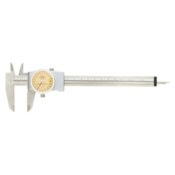 Tesa - Subler Vernier cu scală rotundă, 200 mm, 0,02, 2 mm/rotație