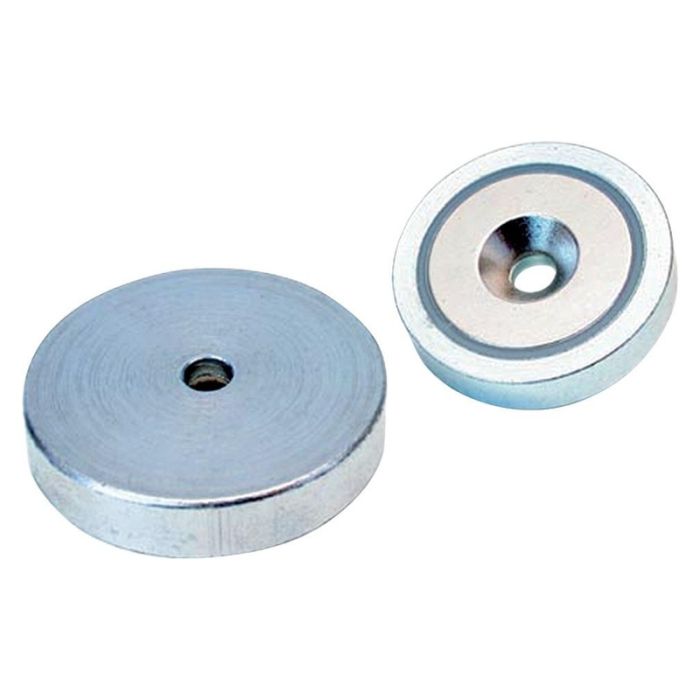 Magnet plat, Neodym, cu gauri de trecere si contrafiletare, Ø 16mm, 75N, BELOH