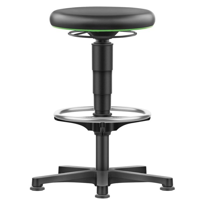 bimos - Scaun pivotant, 530 - 750mm, imitatie piele, suport picioare, negru [9461-MG01-3280-535]