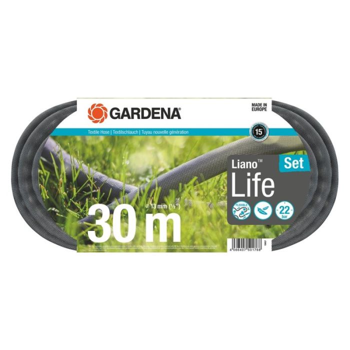 Gardena - Set furtun textil liano life 1/2" 30m [18457-20]