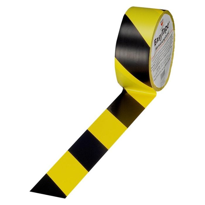 ROCOL - Banda adeziva de marcare Easy Tape, negru/galben, 50mm, 33m [4024213560058]