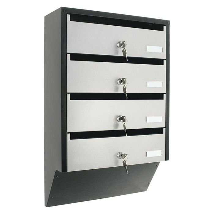 Rottner Security - Broasca cilindru depot 4 silver / negru cu 2 chei [T06209]