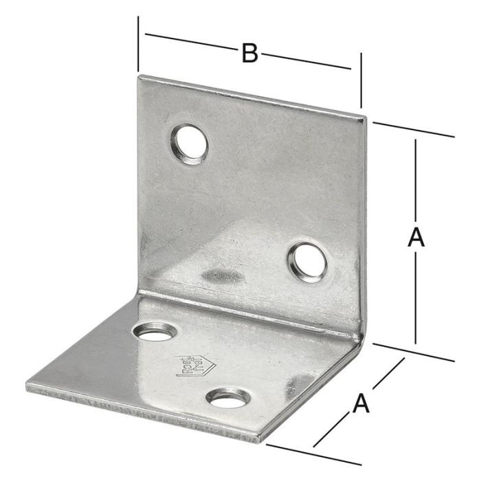 Vormann - Unghi larg 40 x 40 mm otel inoxidabil [10177040]
