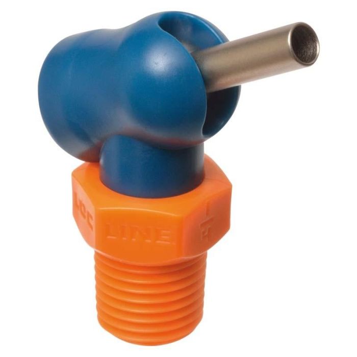 LOC-LINE - Duza de inalta presiune XW pentru lichid de racire 1/4", 70bar, ø2.2x6.4mm, albastru/portocaliu [L72085]