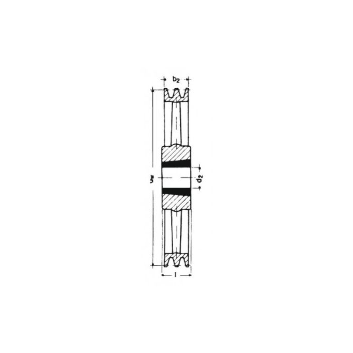 No Name - Fulie cu canelura in V, SPB/17, cu 2 caneluri, 425 mm, bucsa conica 3020 [4014486247862]