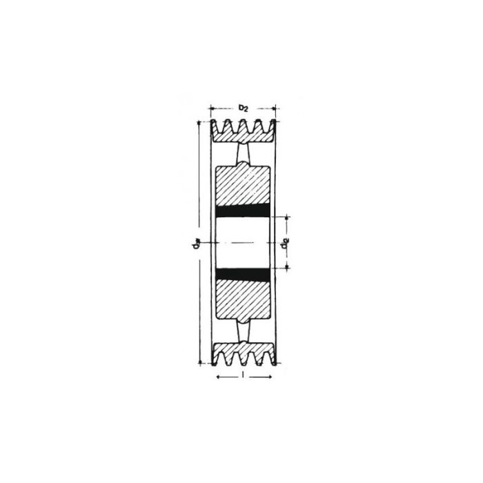 No Name - Fulie cu canelura in V, SPB/17, cu 4 caneluri, 236 mm, bucsa conica 3020 [4014486247206]