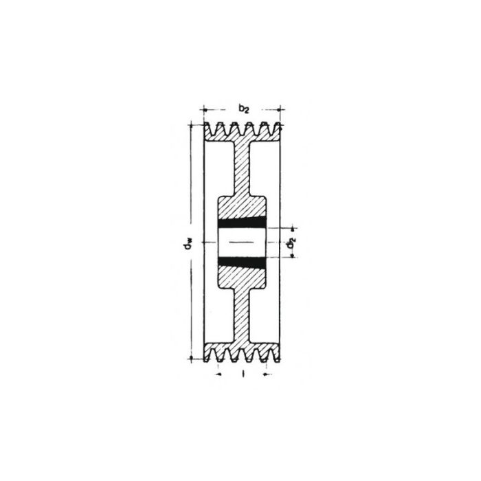No Name - Fulie cu canelura in V, SPZ/10, cu 4 caneluri, 190 mm, bucsa conica 2517 [4014486250787]