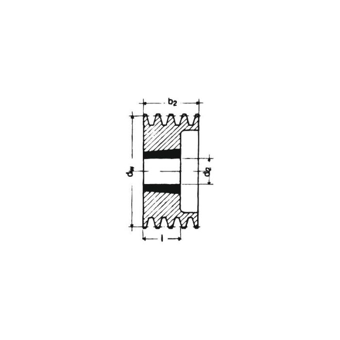 No Name - Fulie cu canelura in V, SPZ/10, cu 5 caneluri, 170 mm, bucsa conica 2517 [4014486250664]