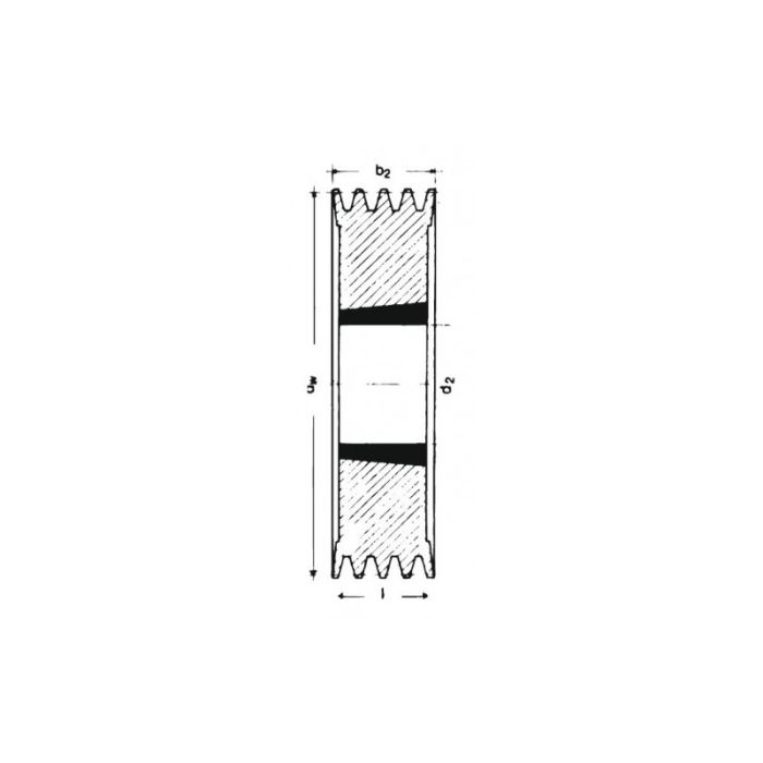 Fulie cu canelura in V, SPB/17, 8 caneluri, 250mm, bucsa conica 3535 [4014486247312]