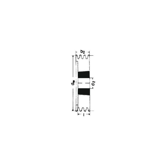 No Name - Fulie cu canelura in V, SPZ/10, 5 caneluri, 118mm, bucsa conica 2012 [4014486250275]