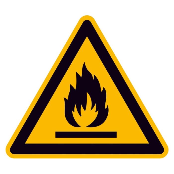 No Name - Indicator de avertizare aluminiu SL 200mm, substante inflamabile [4044589005489]