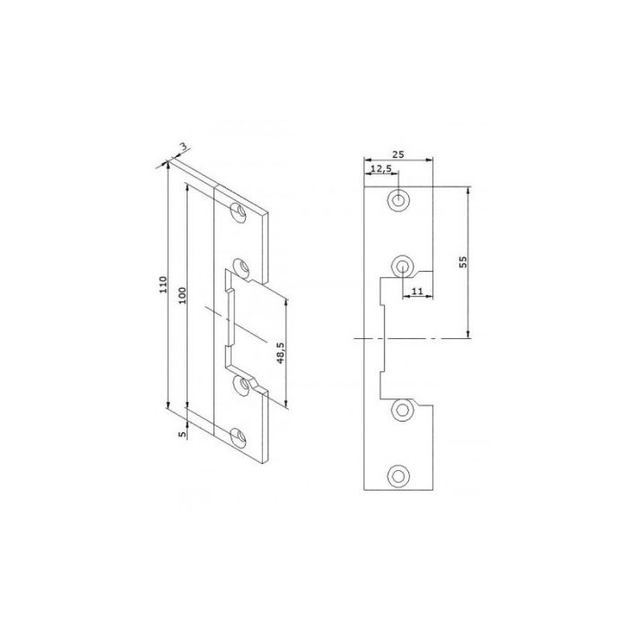 Openers & Closers - Placa de lovire scurta, otel inoxidabil [S02X]