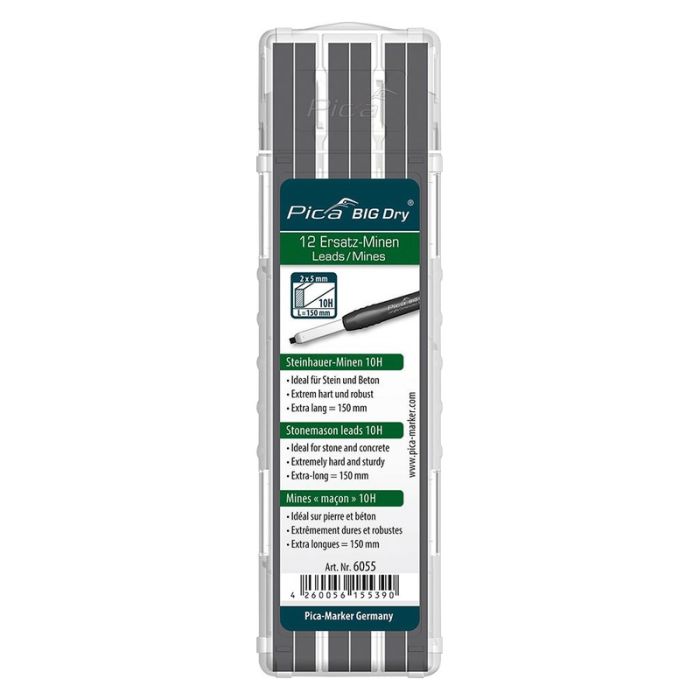 Pica - Set de mine pentru creion de dulgher big dry steinhauer graphite 10h pica [PI6055]
