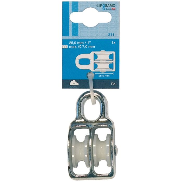 POSAMO - Rola bloc dubla (sb) galzn pentru franghie ø b. 7,0 mm [2100900040]