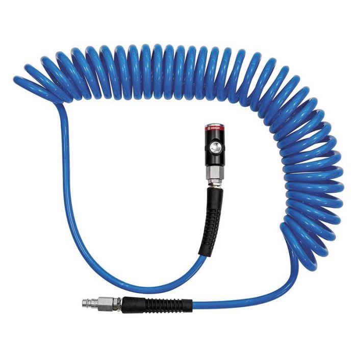 Riegler - Furtun aer comprimat spiralat, albastru, cuplaj siguranta si dop, NW 7.2, 12x8mm, 7.5m [SP12750PUDSK]