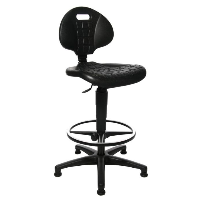 Topstar - Scaun de lucru Tec 20, negru, 590-840mm, spuma PU, suport picioare [72220PU0T]