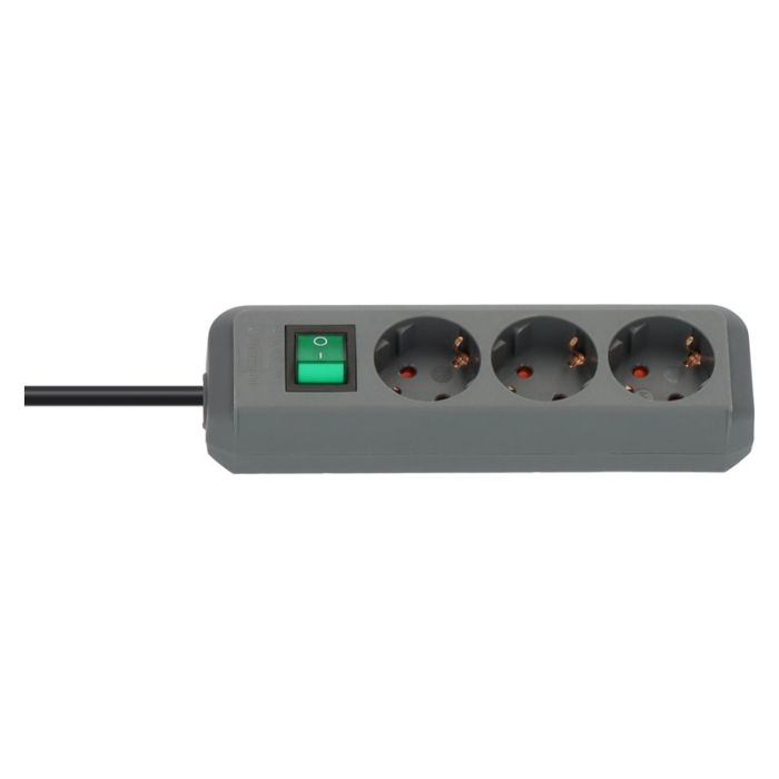 Brennenstuhl - Prelungitor Eco-Line cu 3 prize si intrerupator, H05VV-F 3G1.5, gri, 1.5m [1152340015]