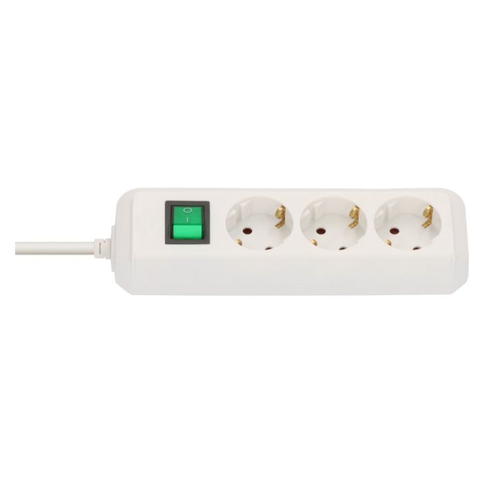 Brennenstuhl - Prelungitor Eco-Line cu 3 prize si intrerupator, H05VV-F 3G1.5, alb, 1.5m [1152320015]