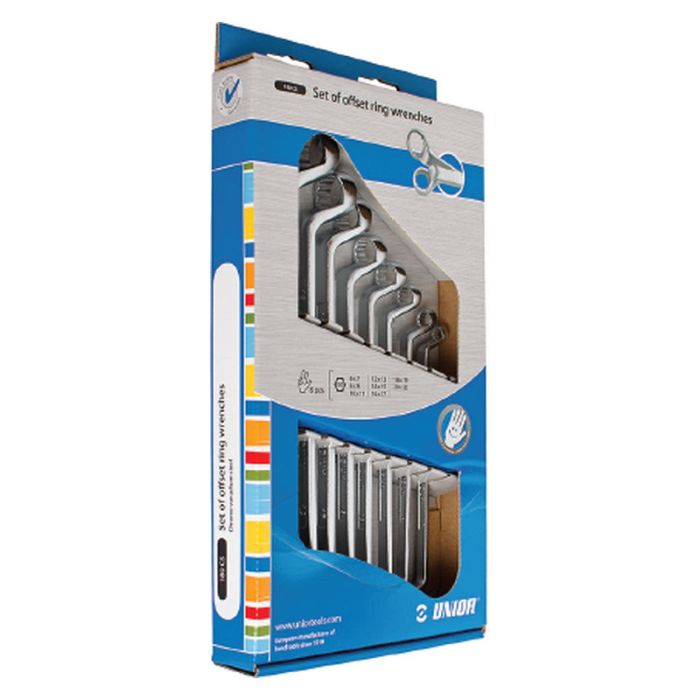 Set chei inelare cotite Unior 180/1CS, 6 - 22mm, 8 piese
