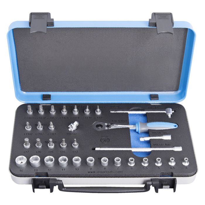 Trusa de scule Unior 188C, 1/4", 33 piese