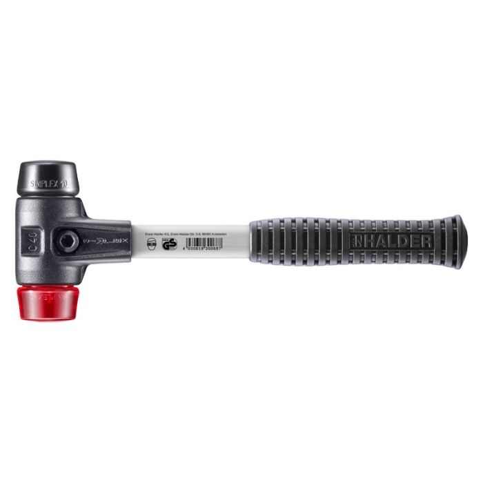 Halder - Ciocan SIMPLEX cu capete moi, cauciuc compozit - plastic, cu carcasa din fonta si coada din fibra de sticla, 40 mm [3726.040]