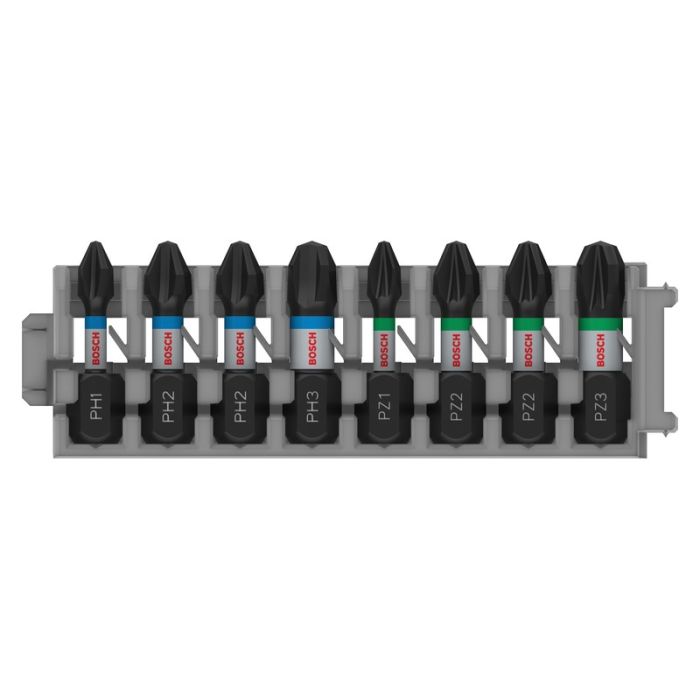 Bosch - Set 8 biti de impact 25mm, PH1, 2x PH2, PH3, PZ1, 2x PZ2, PZ3 [2608522323]
